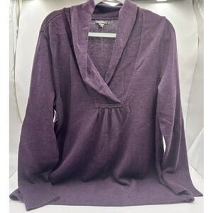 Eddie Bauer Oversized Collar Sweater Purple Size 1X  Plus Cotton‎ Blend Hike